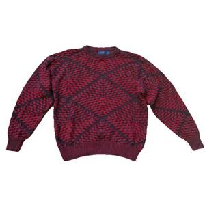 Vintage Grandpa Sweater Mens Large Nordic Fair Isle 90s Cambridge Mervyns Y2K